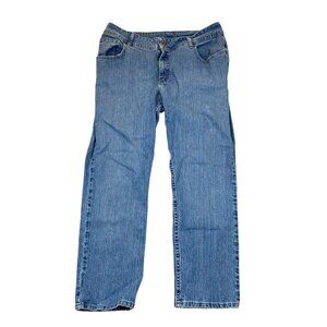 Lee Riders Woman's Straight Jeans 18W Vintage Blue Denim Medium Wash Casual